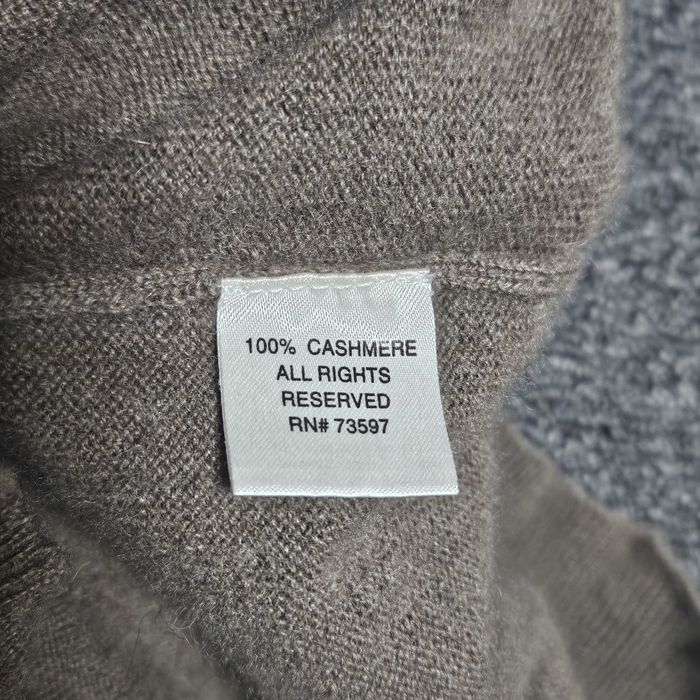Raffi Cashmere Brown Buttoned Collared Polo Sweater Men's M 50 Luxury, Regency - Picture 7 of 10
